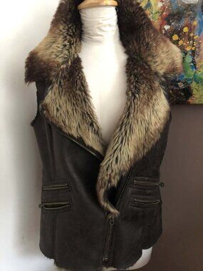 Members Only Faux leather/fur vest
